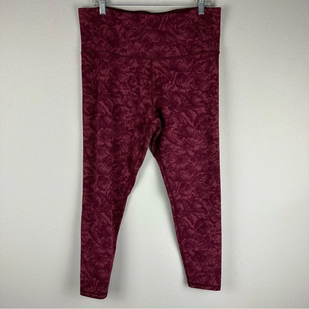 Athleta Dark Pink Elation Textured Athletic Athleisure Tights Leggings Size 2X